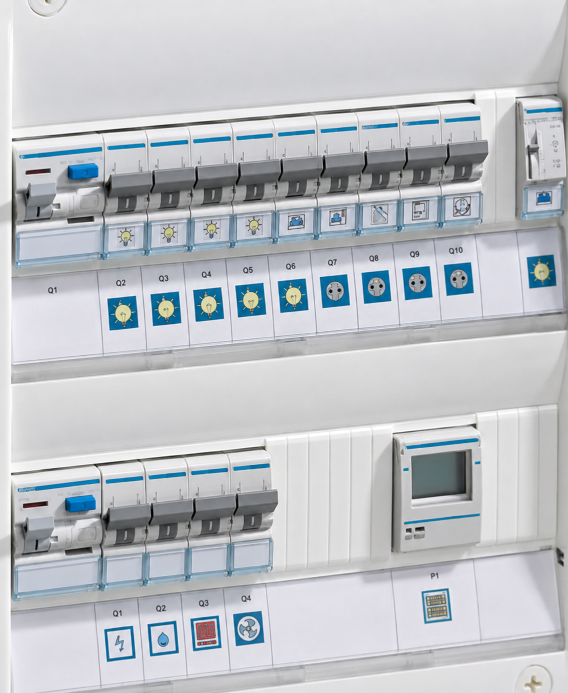 Tableau et protections électriques organisés